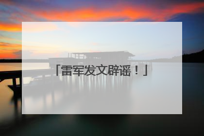 雷军发文辟谣！