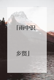 雨中识乡贤