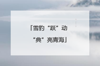 雪豹“跃”动 “典”亮青海
