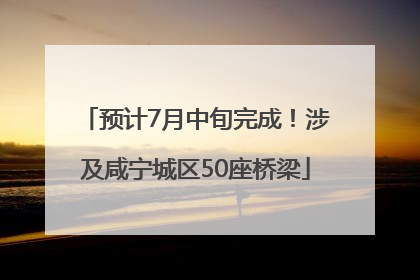 预计7月中旬完成！涉及咸宁城区50座桥梁