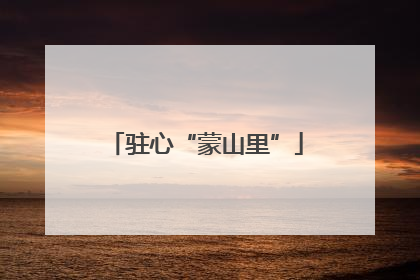 驻心“蒙山里”