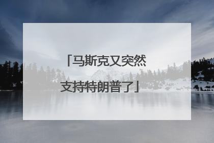 马斯克又突然支持特朗普了