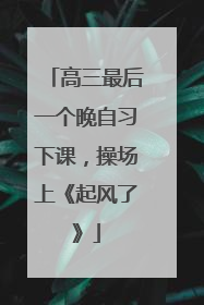 高三最后一个晚自习下课，操场上《起风了》