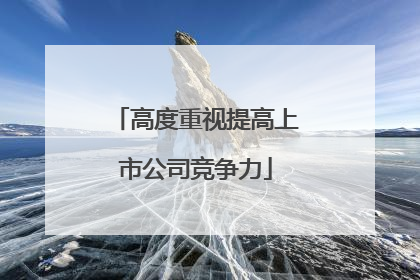 高度重视提高上市公司竞争力