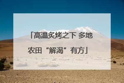 高温炙烤之下 多地农田“解渴”有方