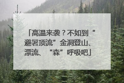 高温来袭？不如到“避暑顶流”金洞登山、漂流、“森”呼吸吧