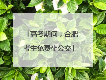 高考期间，合肥考生免费坐公交