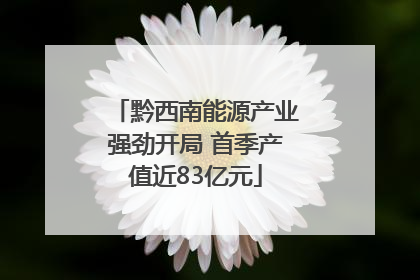黔西南能源产业强劲开局 首季产值近83亿元
