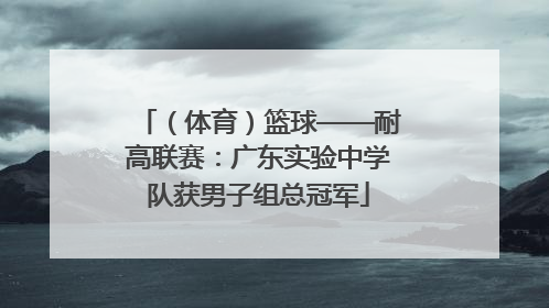 （体育）篮球——耐高联赛：广东实验中学队获男子组总冠军