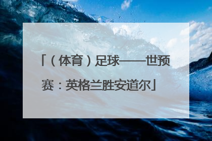 （体育）足球——世预赛：英格兰胜安道尔