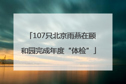107只北京雨燕在颐和园完成年度“体检”