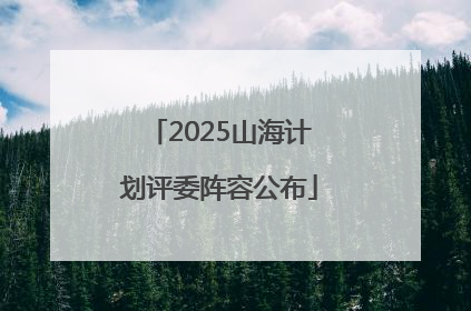 2025山海计划评委阵容公布