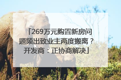 269万元购置新房问题频出致业主两度搬离？开发商：正协商解决