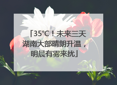 35℃！未来三天湖南大部晴朗升温，明晨有雾来扰