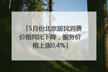 5月份北京居民消费价格同比下降，服务价格上涨0.4%