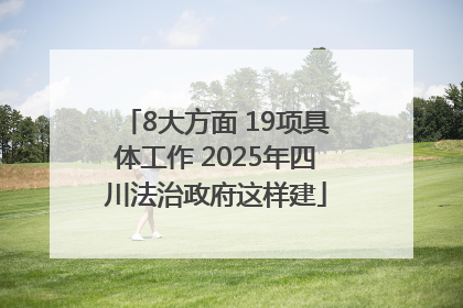8大方面 19项具体工作 2025年四川法治政府这样建